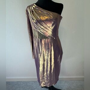 Marchesa iridescent silky dress